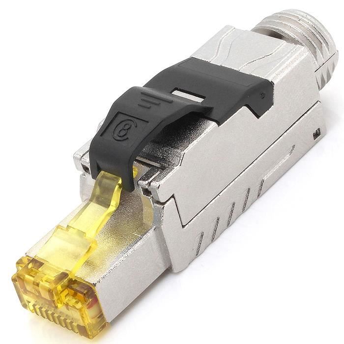 Fiche RJ45 Alliage Zinc 10 Fiches RJ45 Cat.6A Blindées Sans Outil ...