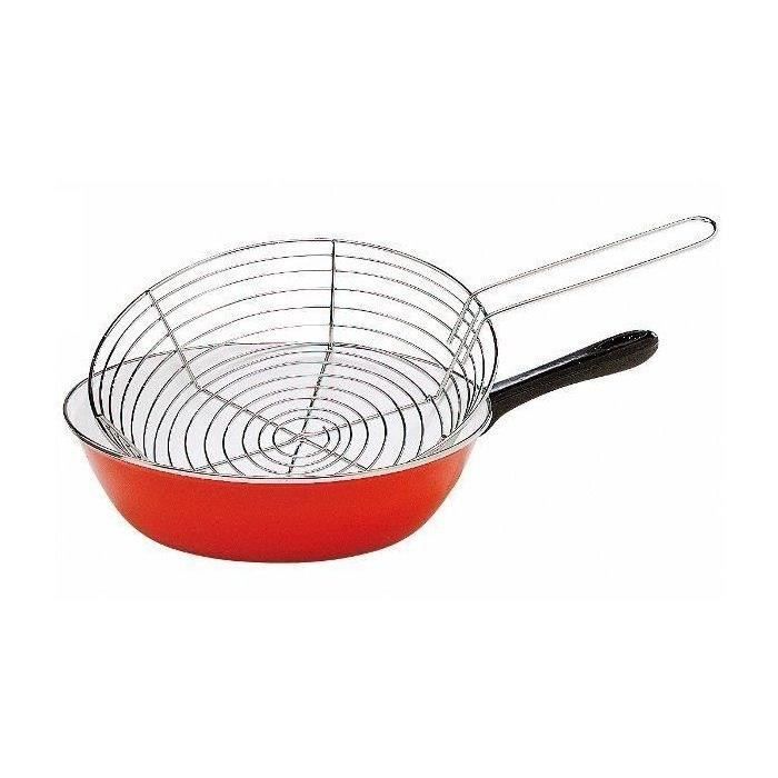 Poele Baumalu Poêle à Friture 26 Cm Tole émailléee Rouge