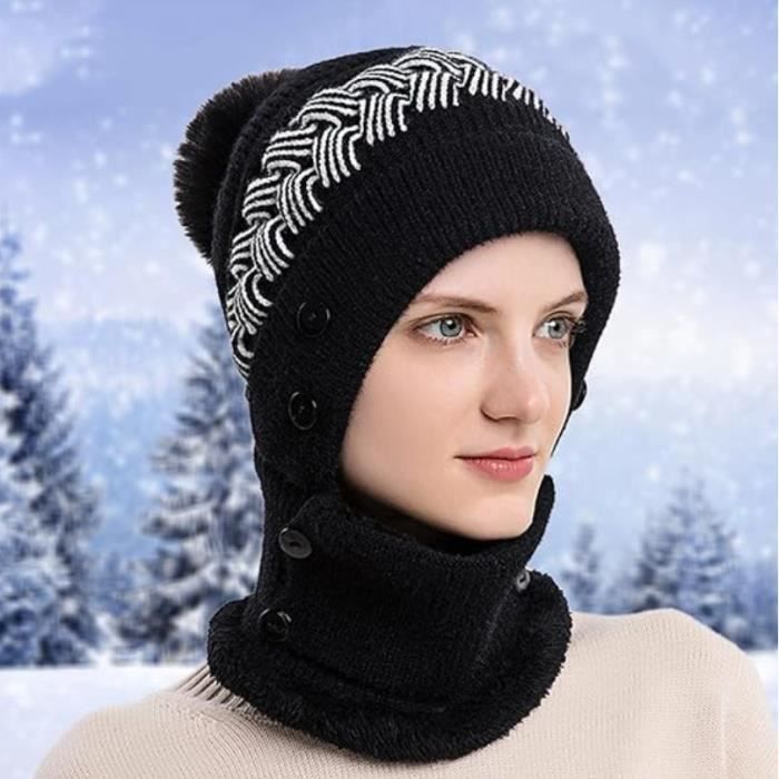 Generic écharpe pour hommes et femmes, cagoule, Bonnet chaud d'hiver,  écharpe en laine à prix pas cher