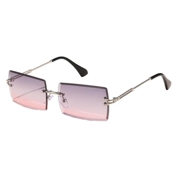 Lunettes de soleil rectangulaires sans monture lentille teint e