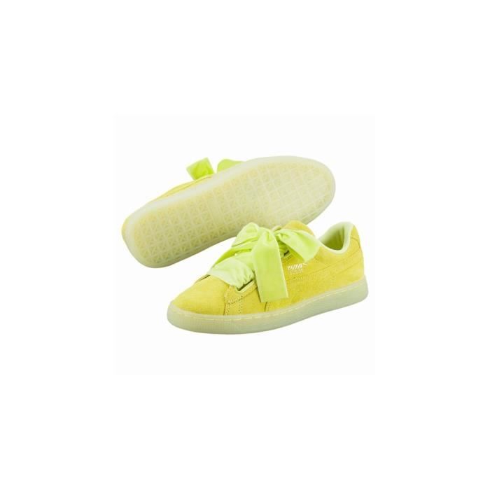 Basket Puma Suede Heart Reset 363229 03 Jaune Cdiscount Chaussures