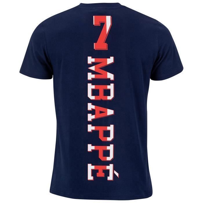 T shirt enfant PSG Kylian Mbappe Manches courtes Bleu respirant Cdiscount Sport