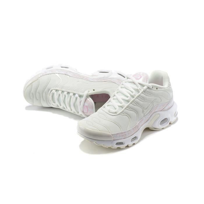 Basket tn Plus Femme Chaussures Entranement de Sport Blanc Rose blanc Blanc Cdiscount Chaussures