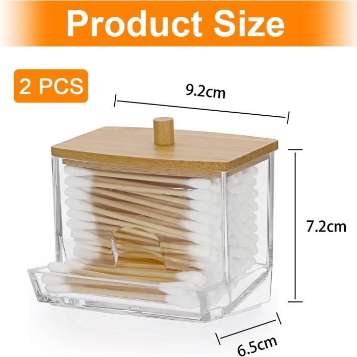Porte-coton-tige 4 pièces, boîte de rangement pour pot de salle de bain