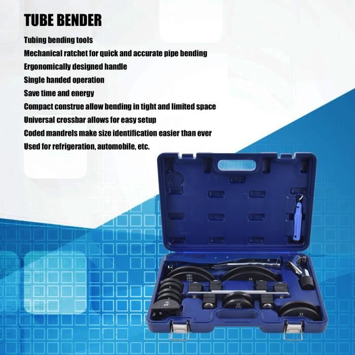 Outillage Plomberie Froid Cherbowing - Kit De Cintrage à Cliquet Pour Tubes De Réfrigération 1/4 à 7/8 Avec Outil à Main