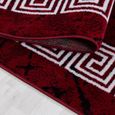 Tapis moderne bordure grecque pour salon rouge noir tacheté [rouge, 120x170 cm	]-2