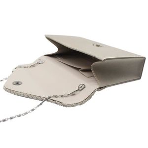 Pochette Sac de soir/ée Femme Embrayage Petit Sac port/és /épaule /él/égant pour Ceremonie Mariage Portefeuille,Argent