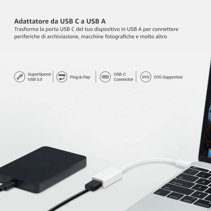 Pack de 5】 Adaptateur USB 3.0 vers USB C, (3 * USB C 3.0 vers USB