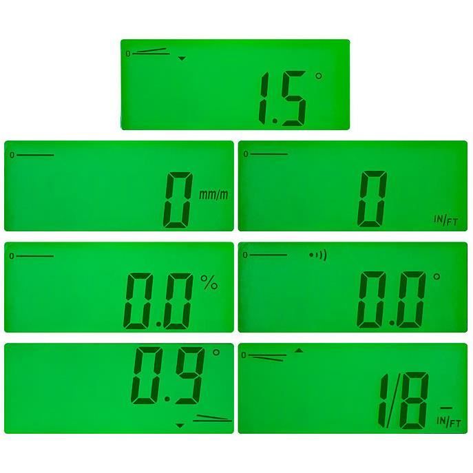Inclinomètre Numérique Professionnel - Angle Numérique Affichage Haute Visibilité - Mesures Précises ABS