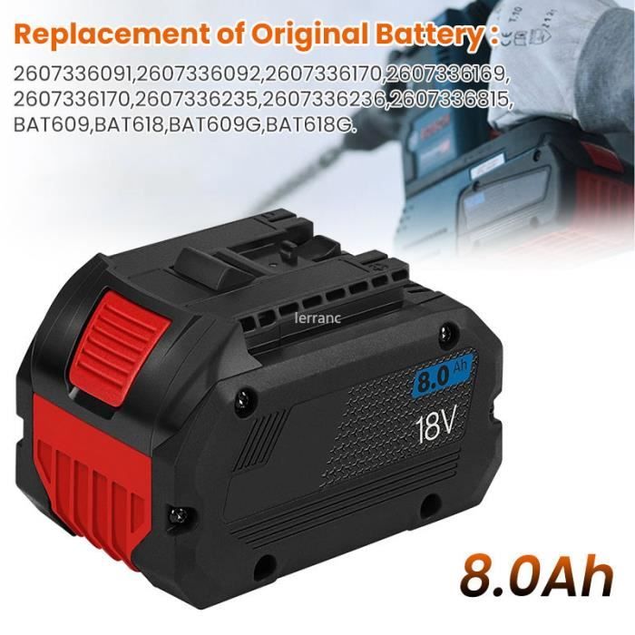 Batterie De Remplacement ProCORE Pour Bosch, 18V, 8000mAh, Sans