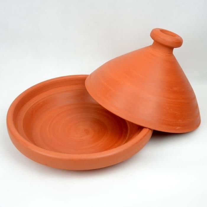 Grande marmite à tajine marocaine : tajine fait main en argile pour 6 à 8 personnes (35 cm) - France