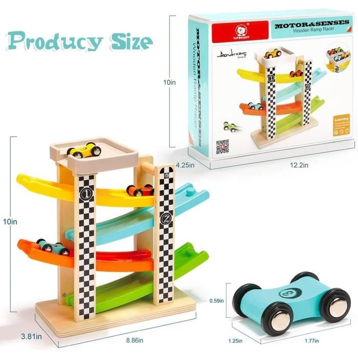 Jouet Rampe de Voiture en Bois pour Gar on 2 Ans Premier Cadeau