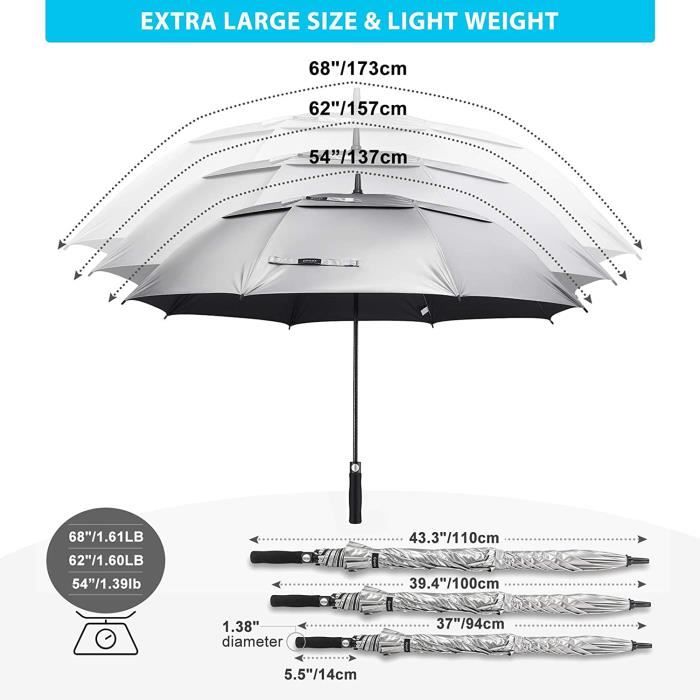 Gonex Parapluie Golf Automatique Plus Grand Anti UV avec Double