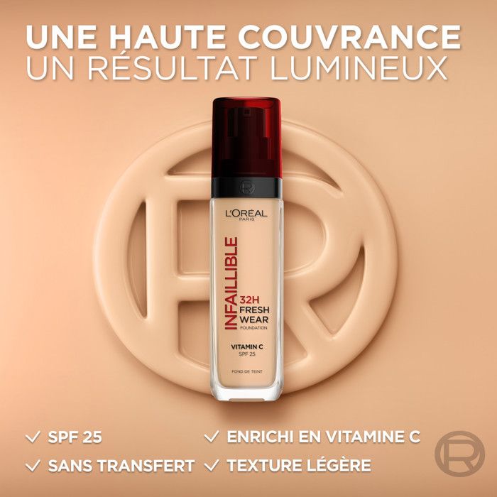 Fond De Teint L’Oréal Infaillible 32H Fresh Wear - Teinte 15 Porcelaine - 30 Ml - Neuf