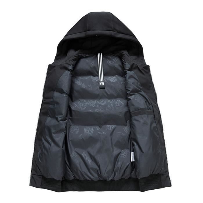 Doudoune Capuche Homme Hiver Chaude Sans Manches Veste Zippee Couluer Unie Automne Hiver Noir Noir Cdiscount Pret a Porter