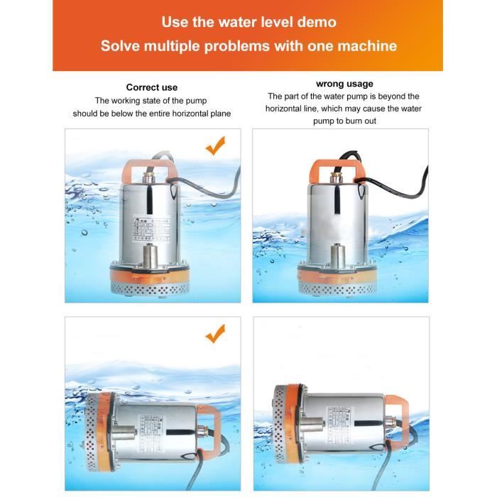 Pompe de puisard de douche DC 12 V/24 V 750 GPH avec interrupteur automatique pour vidange de cale multi-entrées pour bateau yacht G750-01 (24 V Pompe de puisard de douche DC 12 V/24 V 750 GPH avec interrupteur automatique pour vidange de cale multi-entrées pour bateau yacht G750-01 (24 V