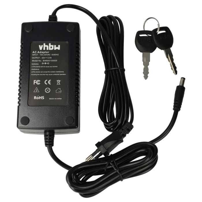 Vhbw Batterie électrique porte bagage avec plugin, chargeur