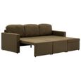 7336RAVI Chic Canapé-lit Confortable Sofa de Salon modulaire 3 places - Canapé d'angle convertible réversible clic clac Marron Tissu-3