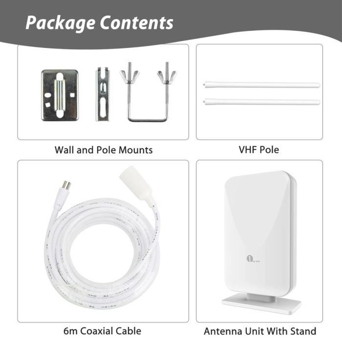1byone Antenne TNT Extérieur, Antenne TV Puissante Digitale pour HDTV /  Récepteur DVB T DVB T2, VHF / UHF / FM, Signaux Analogues TV - antenne  rateau, avis et prix pas cher - Cdiscount