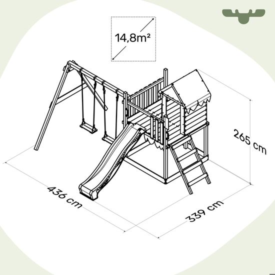 Balançoire double avec toboggan Smart Shake