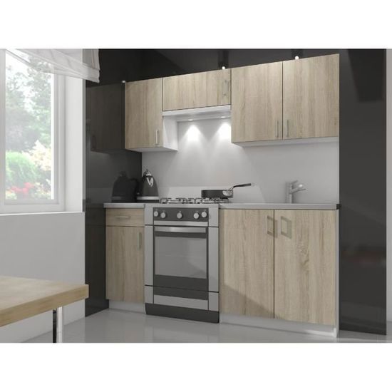 VCM Armoire De Cuisine Fasola Largeur 80 Cm - Meuble Bas Avec Tiroir, Blanc Ou Chêne Miel