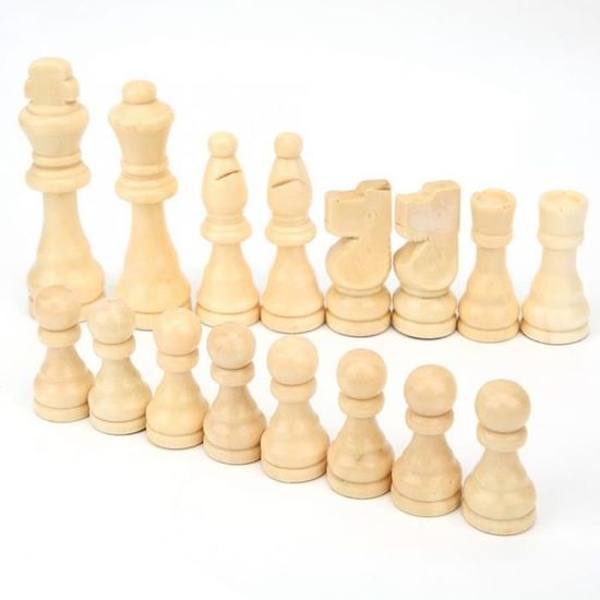 32x pièces d'échecs ensemble d'échecs en bois ensemble d'échecs portable 