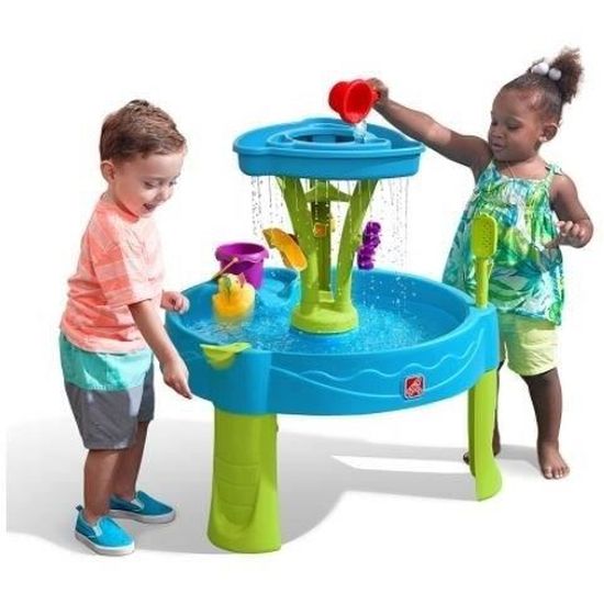 Aire de jeux - Step2 - Double Spin & Showers Table - 22 accessoires - Plastique - 71x71x82,5 cm