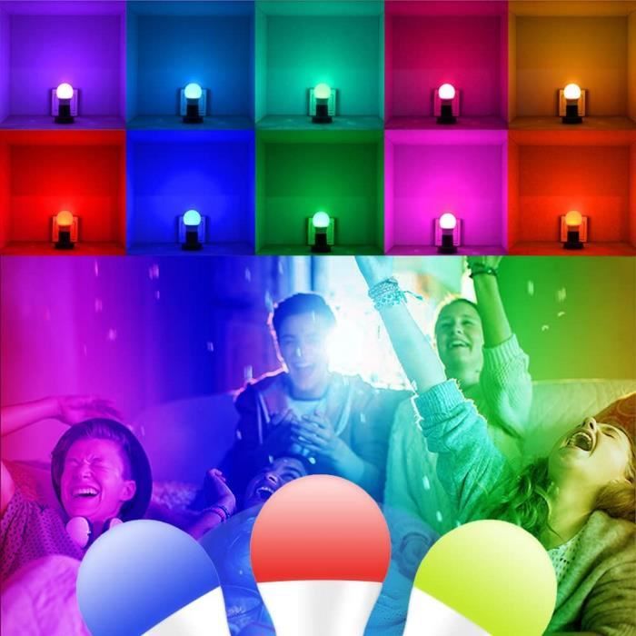 VINGVO Ampoule en cristal E27 AC85-265V 3W LED RVB Cristal Ampoule Ambiance  Fête Lampe avec Télécommande (Violet) - Cdiscount Maison