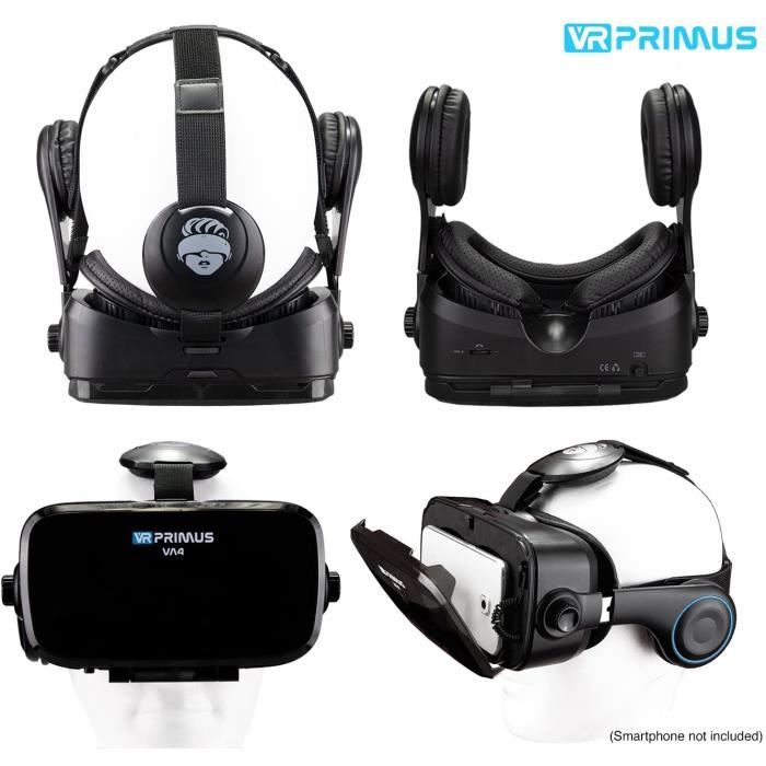 VR Primus VA4 Casque VR avec ecouteurs et Google Cardboard Apps. Compatible avec iPhone X XS et Smartphones Android a 6.2 p.ex Sa Cdiscount TV Son Photo
