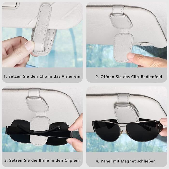 Paquet De 2 Porte-lunettes De Soleil De Voiture Magnétiques Pour