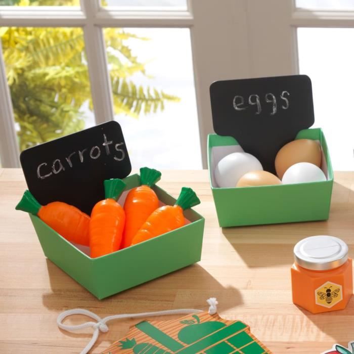 Learning Resources Le Marché des fermiers Set de tri des couleurs, marchande enfants, legumes jouet, fruits et legumes jouets, cadeau pour les enfants de 18 mois, 1 2 3 4 5 ans