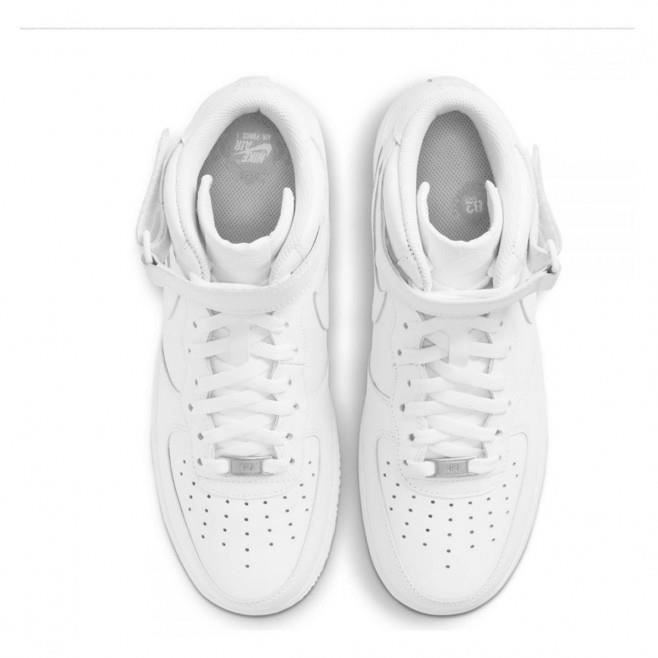 Basket Nike AIR FORCE 1 MID 07 Blanc Cuir Homme Lacets Blanc blanc Cdiscount Chaussures