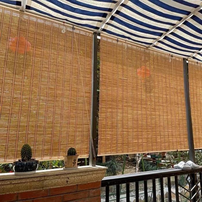 Store enrouleur bambou brun 100x160cm