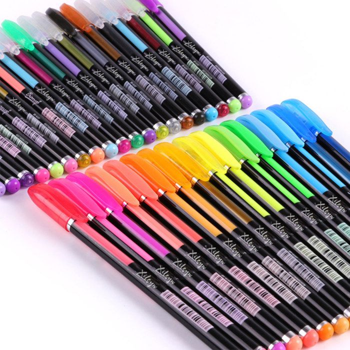 Stylo 48 couleurs gel stylos set paillettes métalliques stylos pour enfants  dessin-320 - Cdiscount Beaux-Arts et Loisirs créatifs