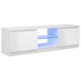 Meuble TV LED Blanc brillant 120x30x35,5 cm - EJ.LIFE - Type HENXUAN - Porte(s) et tiroir(s) - Adulte - Salon-0
