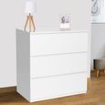 Commode 8 Tiroirs Tomi 110 Cm Bois Blanc - Commode - Chiffonnier