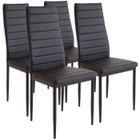 ALIGHTUP Lot de 4 chaises de salle à manger en simili 40 x 47 x 98cm Noir