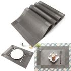 ANLADIA 4pcs set de table en pvc effet tissé napperon 45 x 30 cm gris