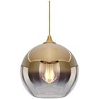 LECOO Suspension Luminaire - Verre - Boule - Finition Laiton Poli - 20CM - Style Scandinave Moderne