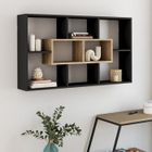 IDMARKET Etagère murale COLETTE avec 8 compartiments noir et effet bois