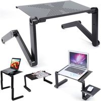 Table De Lit Pliable CASARIA En Bambou - Réglable, Inclinable, Avec Tiroir, Pour Ordinateur Portable