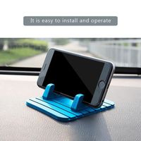 Support de téléphone portable en silicone voiture Tapis anti-dérapant tableau bord support pour GPS Bleu