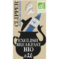 LOT DE 4 - CLIPPER - Thé noir English Breakfast Bio - boite de 20 sachets
