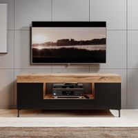 Meuble tv / Banc tv - GUSTO - 137 cm - lancaster / noir mat - style contemporain