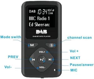 RADIO CD CASSETTE Dab/Dab Radio numérique Bluetooth 4.0 Poche person