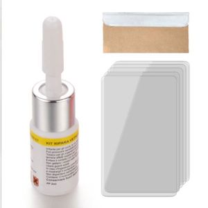 Kit Réparation Pare-brise Voiture - Liquide 20 Ml + Films Durcissement, Pour Fissures, œil De Bœuf, étoiles