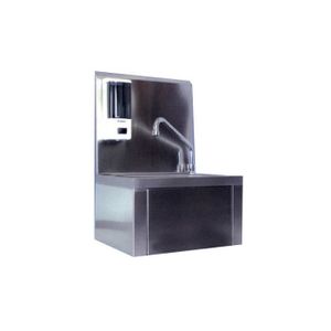 LAVE-MAIN Lave Main Rectangulaire en Inox Série Luxe - Hauteur 15cm - Emplacement du robinet à droite