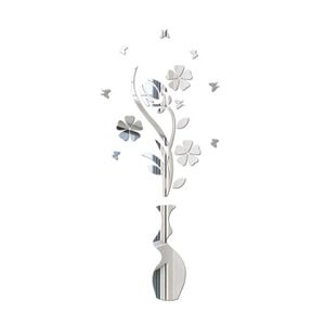 Miroir Stickers Muraux 10 Pcs // 2 Ensemble Cristal 3D Double Amour Coeur Acrylique DIY Art Stickers Muraux Maison Salon Salle De Bain TV Fond D/écor Argent