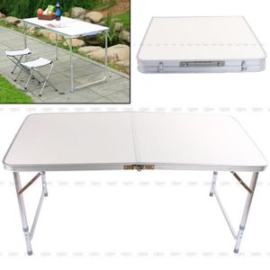 Alu table de camping table 120x60cm base pliable table pliante table de jardin aluminium falttisch