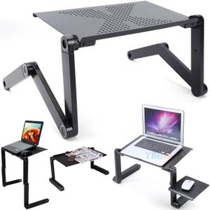 Mini Bureau d'ordinateur pliable Table réglable en hauteur Canapé-lit  Support Plateau avec 2 ventilateur USB - XY FR